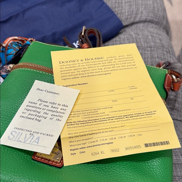 Dooney & Bourke Pebble Grain Green Leather Crossbody NWT - Picture 14 of 17